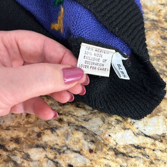 Susan Bristol Vintage Colourful Hand Embroidered Patchwork Cardigan Sweater M - Picture 6 of 9